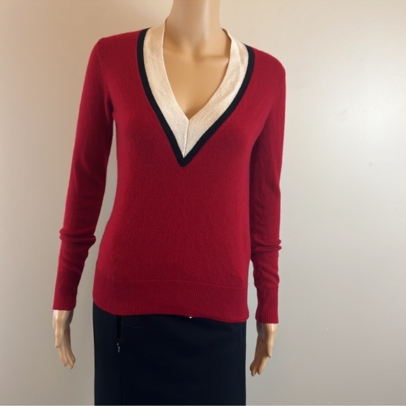 VERONICA BEARD Beard Barrett Cashmere V Neck Sweater - Picture 2 of 6